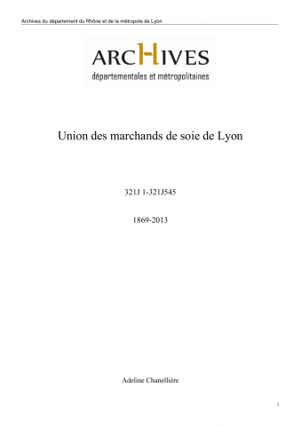 Union des marchands de soie de Lyon.