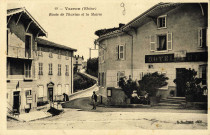 Yzeron. Route de Thurins et la mairie.