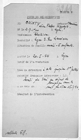 COINTY Claudius (alias FABRE Hippolyte)