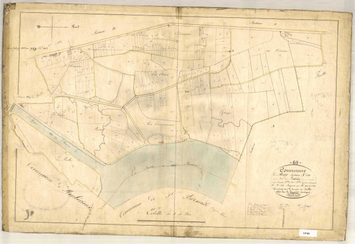 Section A dite des Prairies, feuille n°3 (parcelles 162-392).