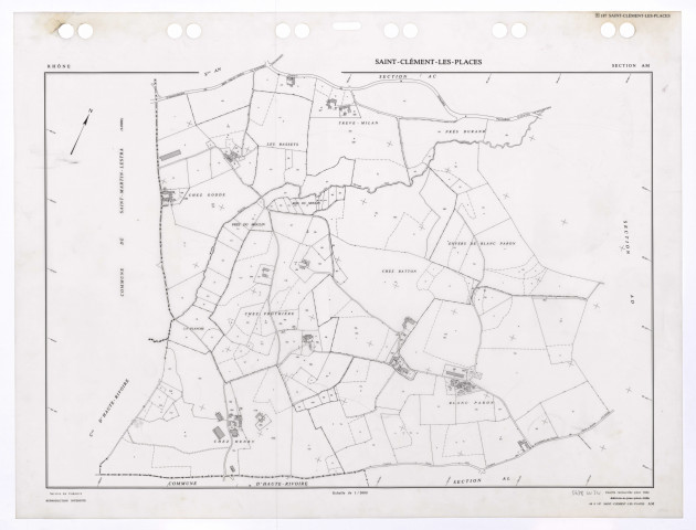 Section AM. Feuille renouvelée pour 1962. Edition à jour pour 1986.