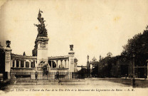 Lyon. L'entrée du parc de la Tête d'Or et le monument des légionnaires du Rhône.