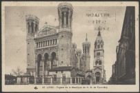 Lyon. Façade de la basilique Notre-Dame de Fourvière.