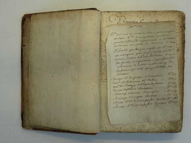 Répertoires des transports et quittances pour les consignations de la Ville de Lyon.