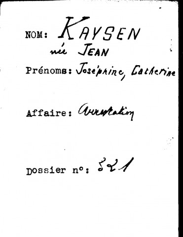 KAYSEN Joséphine Catherine (née JEAN)