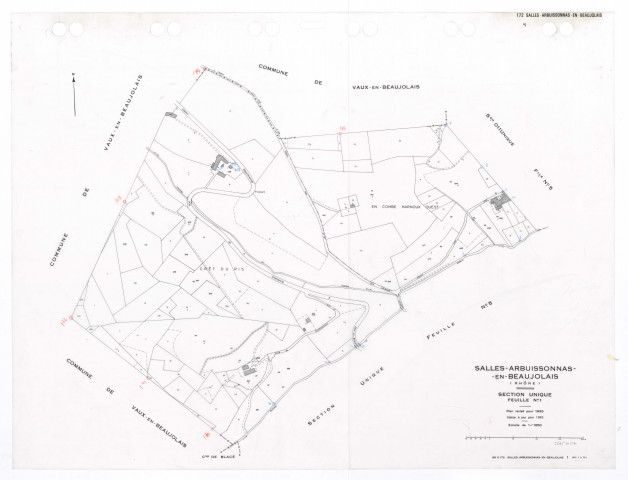 Section unique feuille n°1. Plan révisé pour 1933. Edition à jour pour 1983.