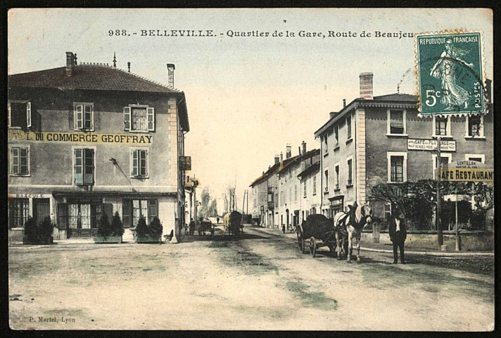 Belleville-sur-Saône. Quartier de la gare, route de Beaujeu.