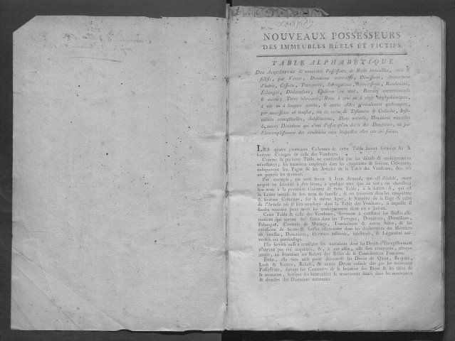 1er mars 1792-4 brumaire an XII (volume 2). Renvoie à 3Q48/610.