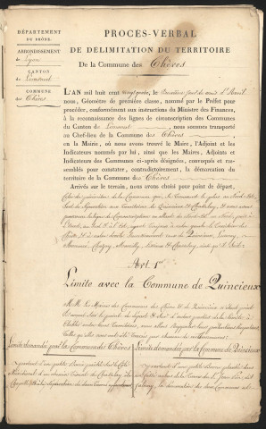 Chères (Les), 2 avril 1824.