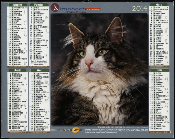 Almanach du facteur 2014.