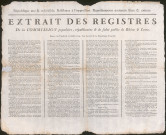 Extrait des registres de la Commission populaire, républicaine et de salut public de Rhône et Loire, le 12 juillet 1793, l'An second de la République française.