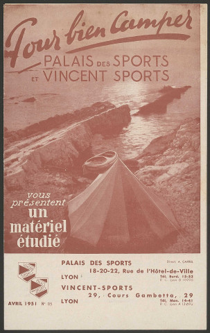 Palais des Sports et Vincent Sports, matériel de camping - Lyon.