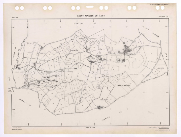 Section AR. Feuille renouvelée pour 1957. Edition à jour pour 1985.