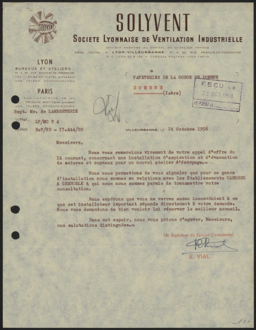 Solyvent Société lyonnaise de ventilation industrielle - Lyon.