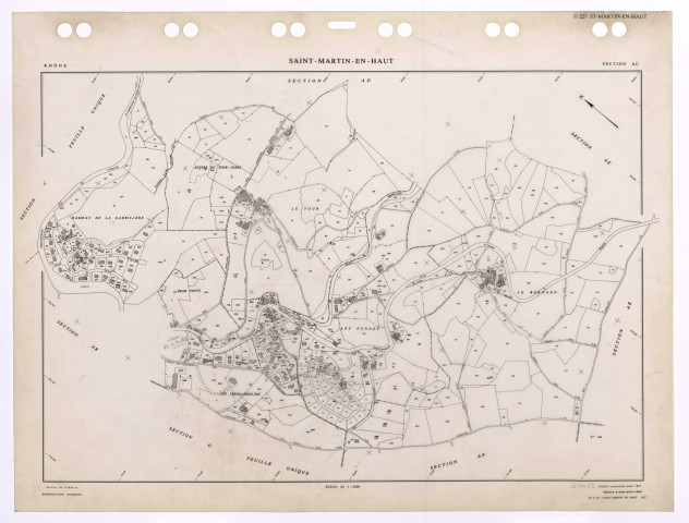 Section AC. Feuille renouvelée pour 1957. Edition à jour pour 1985.