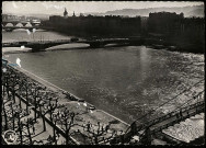 Lyon. Le Rhône et les ponts.