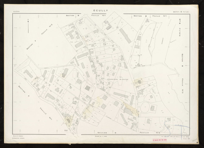 Section D feuille n°1. Plan établi pour 1953. 2e édition à jour pour 1976.