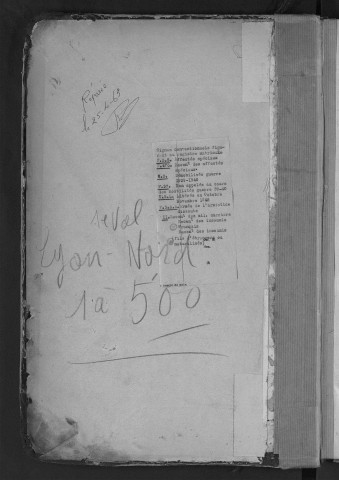 Lyon Nord : n° matricules 1-500
