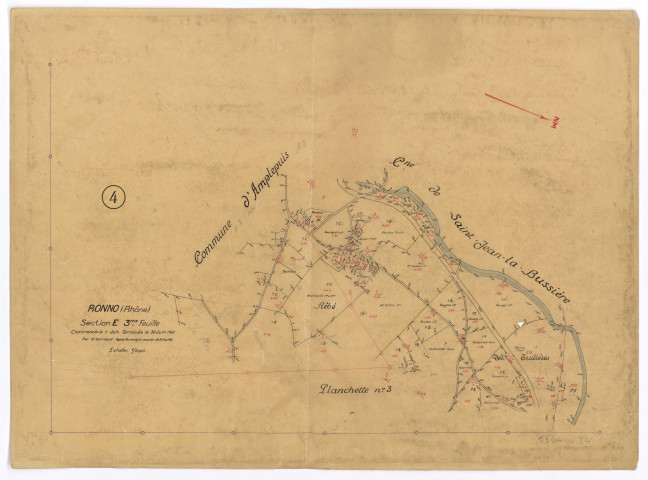 Section E 3e feuille. Levé effectué du 7 au 30 juin 1941.