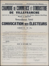 Chambre de commerce de Villefranche. Renouvellement partiel. Convocation des électeurs. Arrêté préfectoral (7 octobre 1967).