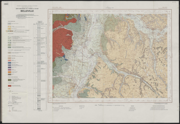 Carte géologique de la France à 50 000e – Belleville – n° 650.