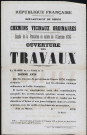 Chemins vicinaux et ruraux. Emploi de la prestation en nature de l'exercice 1876. Ouverture des travaux. Avis.