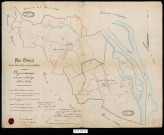 Plan général du territoire d'Oullins figurant le projet de délimitation de la succursale à ériger à Pierre-Bénite.