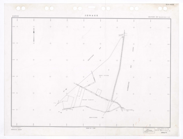 Section ZH. Feuille remembrée pour 1994. Edition à jour pour 1995.