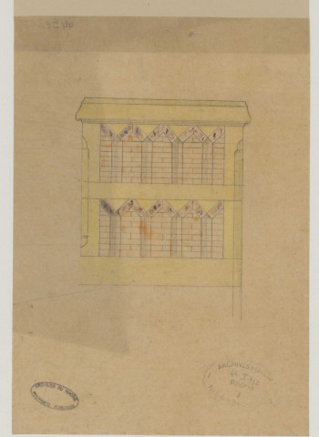 Dessins des conduits et faitages de cheminées.