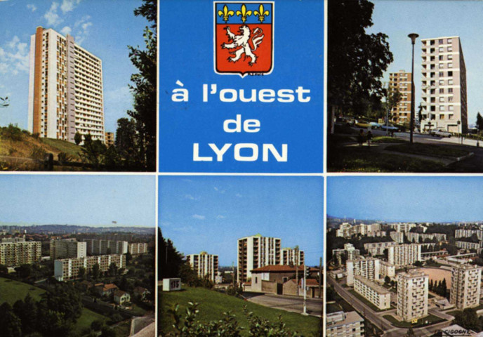 Lyon. Le parc des Battières. La Roseraie. Les Monts d'Or. Ménival. Vues multiples en mosaïque.