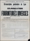 Circonscription pénitentiaire de Lyon. Adjudication de fournitures diverses (12 octobre 1934).