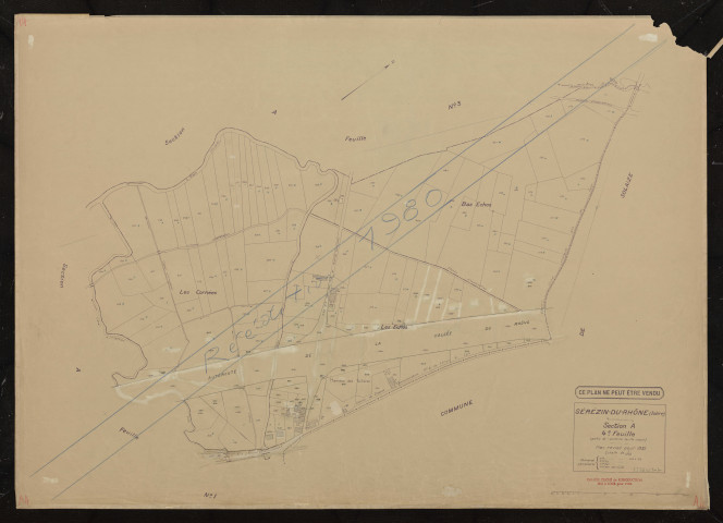 Section A 4e feuille (partie de l'ancienne feuille unique). Plan révisé pour 1935. Réédition pour 1980.