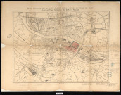 Eglise Sainte-Croix : plan officiel des rues et places publiques de la ville de Lyon, dressé en 1871 par l'ingénieur en chef du service municipal, avec indication des limites de la nouvelle paroisse projetée.