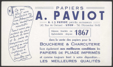 Papiers d'emballage A. Paviot - Lyon.