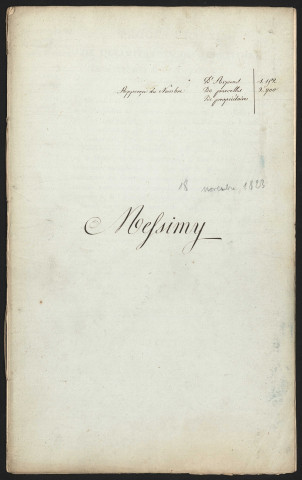 Messimy, 18 novembre 1823.