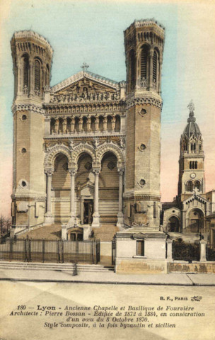 Lyon. Ancienne chapelle et basilique de Fourvière.