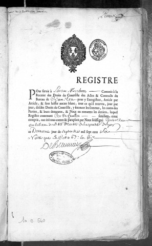 4 septembre 1706-7 avril 1713.