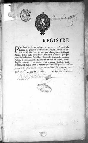 9 octobre 1706-30 janvier 1709.