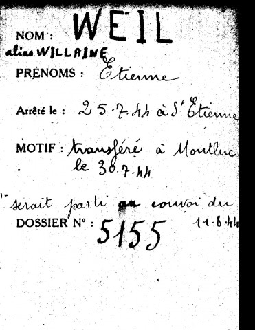 WEIL Etienne (alias WILLAINE André)