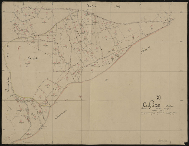 Section C feuille unique. Levé effectué du 10 juin au 20 juillet 1945 : planche n°2.