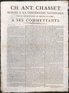 Ch. Ant. Chasset, député à la Convention nationale, par le Département de Rhône et Loire, à ses commenttants.