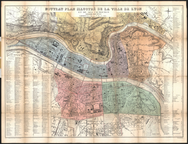 Nouveau plan illustré de la ville de Lyon et de ses faubourgs.