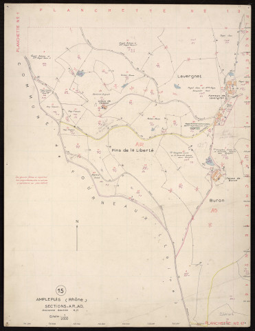 Sections AR, AO (anciennes sections K et H) : planchette n°15.