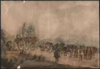 Transport de la statue équestre de Louis XIV, de Paris à la place Bellecour à Lyon.