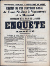 Chemin de fer d'intérêt local de Lyon Saint-Just à Vaugneray et à Mornant. Suppression de la halte de la Raude. Enquête. Arrêté préfectoral (18 mars 1903).