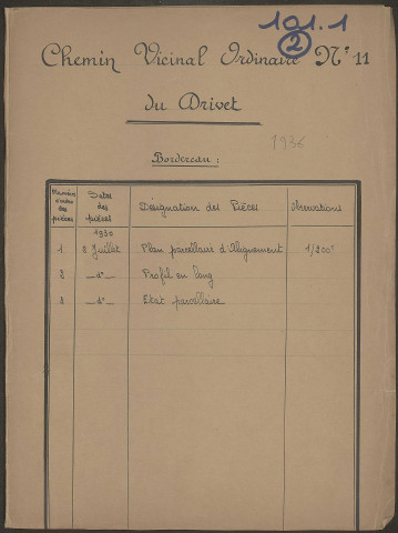 Classement, alignements, travaux.