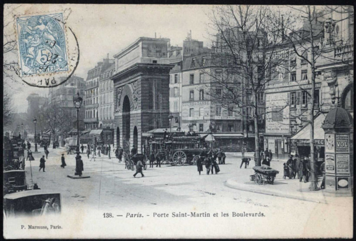 Porte Saint-Martin et les boulevards.