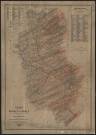 Carte des orages à grêle ayant traversé le département du Rhône depuis 1819 jusqu'à 1878.