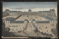 Vue et perspective du palais des Tuileries du côté de la cour.