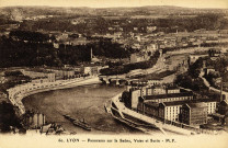 Lyon. Panorama sur la Saône, Vaise et Sérin.